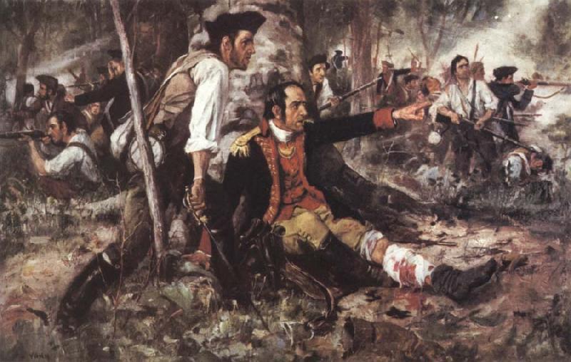 Frederick Coffay Yohn General Herkimer Directing the Battle of Oriskany oil painting picture